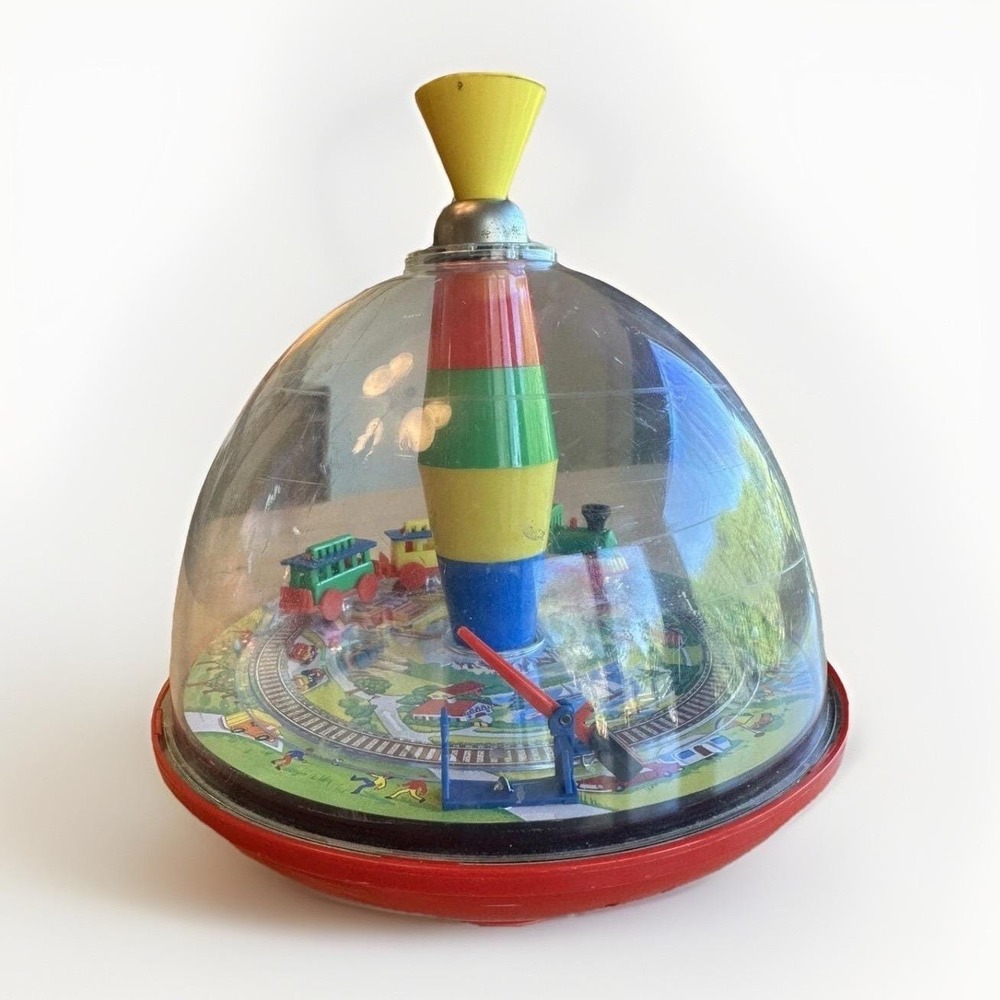 Vintage Bolz  9" Classic Spinning Top Childs Toy Train Sounds Nostalgia VIDEO‎